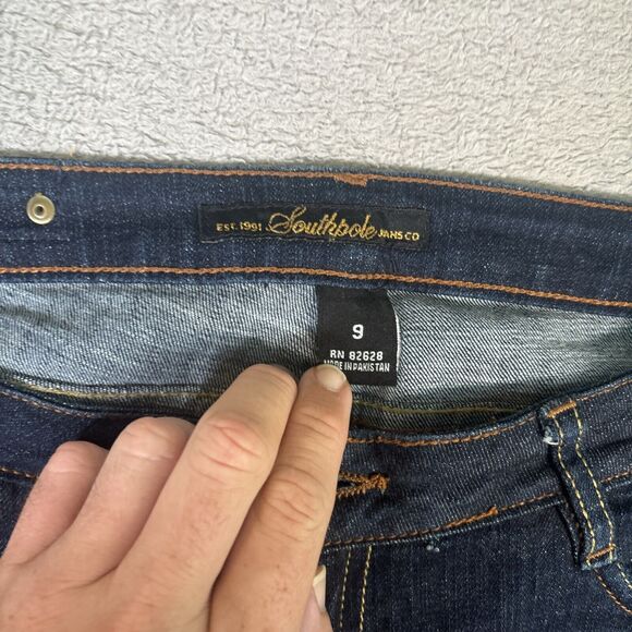 Southpole Jeans Women’s Size 9 Mid-rise Boot Cut Dark Wash Blue Jeans - Picture 5 of 11